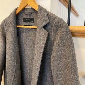 Zara wool midi coat light gray XS